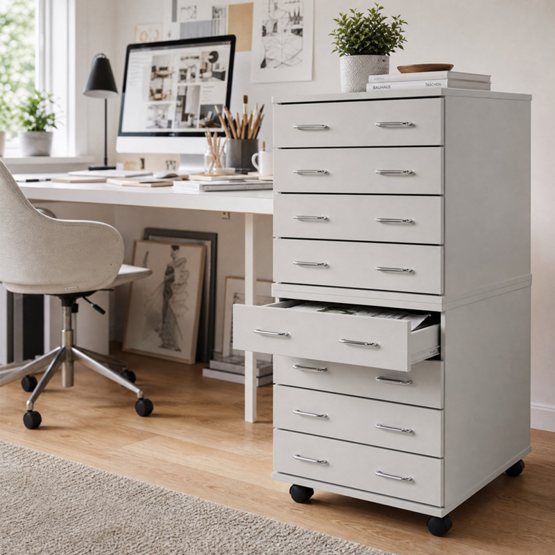 A2 Premium Wooden Plan Chest - 8 Drawer - 1107mm High