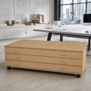A1 Premium Wooden Plan Chest – 3 Drawer – 466mm High