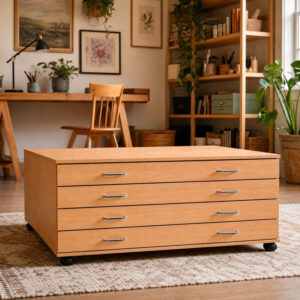 A1 Premium Wooden Plan Chest - 4 Drawer - 586mm High