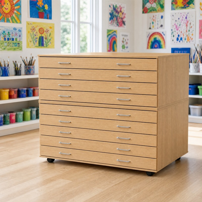 A1 Premium Wooden Plan Chest - 9 Drawer - 1227mm High