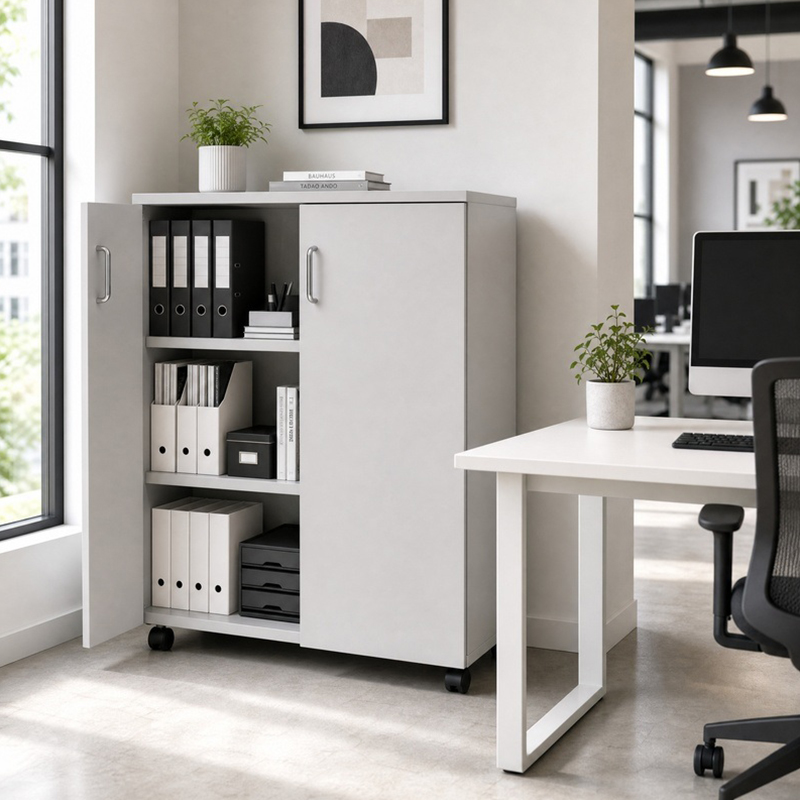Element Series Mobile or Static Double Door Storage Cupboard – 690mm × 943mm High