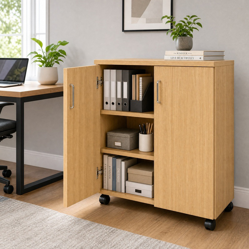 Element Series Mobile or Static Double Door Storage Cupboard – 690mm × 779mm High