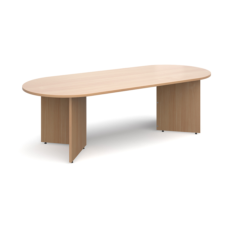 Arrow Head Leg Radial End Boardroom Table - 2400mm x 1000mm