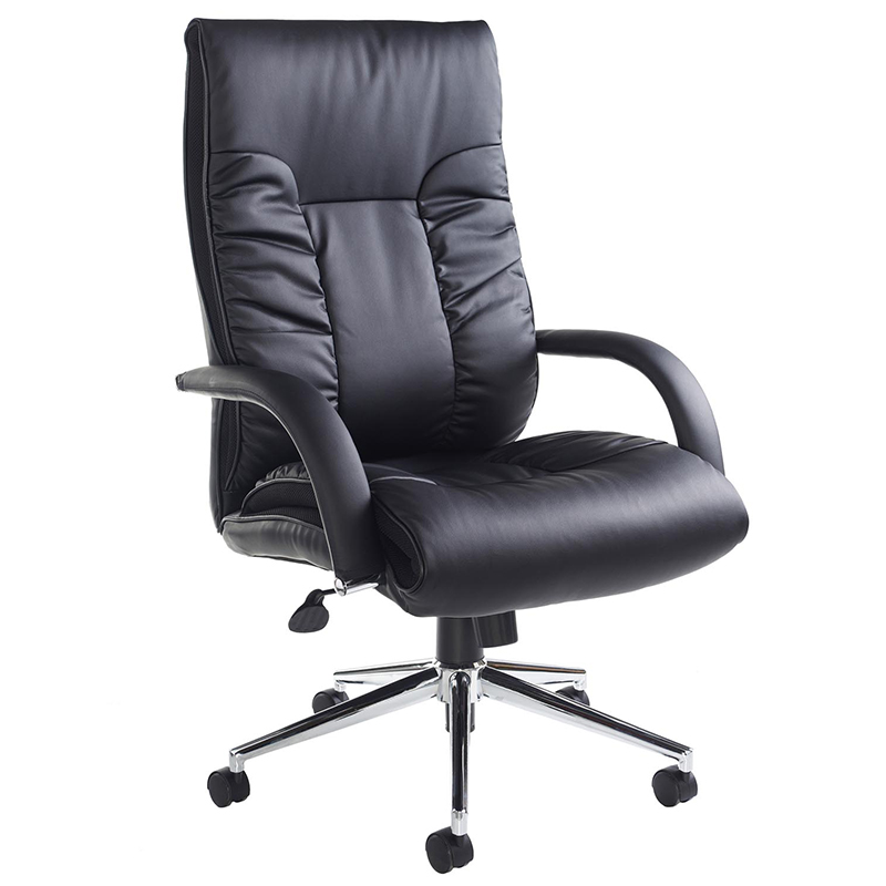 Derby High Back Executive Office Chair - Black Bonded Leather