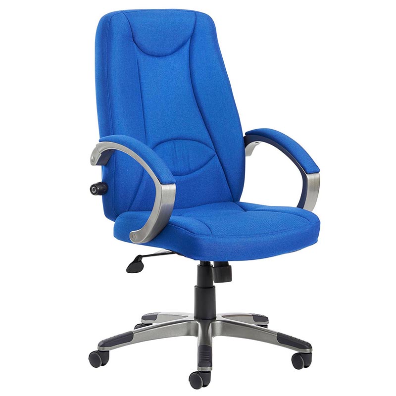 Lucca High Back Fabric Managers Chair with Fixed Padded Arms