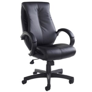 Nantes High Back Managers Chair - Black Leather Faced