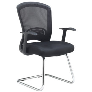 Phoenix Black Mesh Cantilever Visitors Office Chair with Fixed Arms