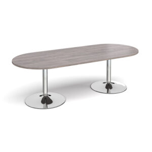 Trumpet Base Radial End Boardroom Table - 2400mm x 1000mm