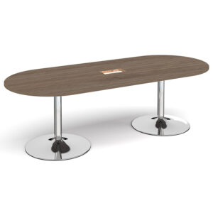 Trumpet Base Radial End Power Ready Boardroom Table - 2400mm x 1000mm
