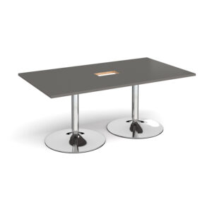Trumpet Base Rectangular Power Ready Boardroom Table - 1800mm x 1000mm