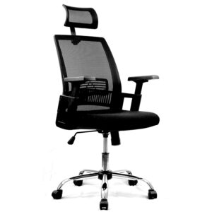 Maxis High Back Mesh Chair with Headrest and Chrome Base