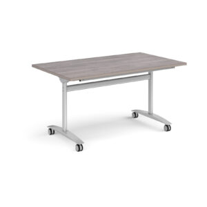 Rectangular Deluxe Fliptop Meeting Table with Silver Frame - 1400mm Wide