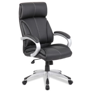 Cloud Black Leather Faced High Back Managers Office Chair