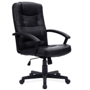 Darwin Black High Back Leather Effect Managers Office Chair