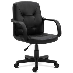 Delph Medium Back Leather Faced Manager Armchair