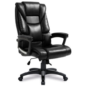Titan Black Oversized High Back Leather Effect Executive Office Chair