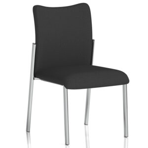 Academy Visitor Chair – Armless, Black Fabric Seat and Back