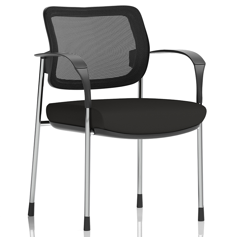 Brunswick Mesh Back Visitors Chair With Arms - Chrome Frame