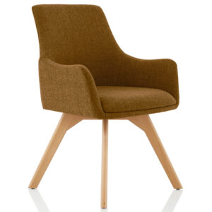 Carmen Fabric Visitors Meeting Chair - Natural Wooden Legs