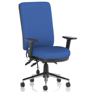Chiro High Back Fabric Operators Chair  with Height Adjustable And Folding Arms - 24 Hour Use