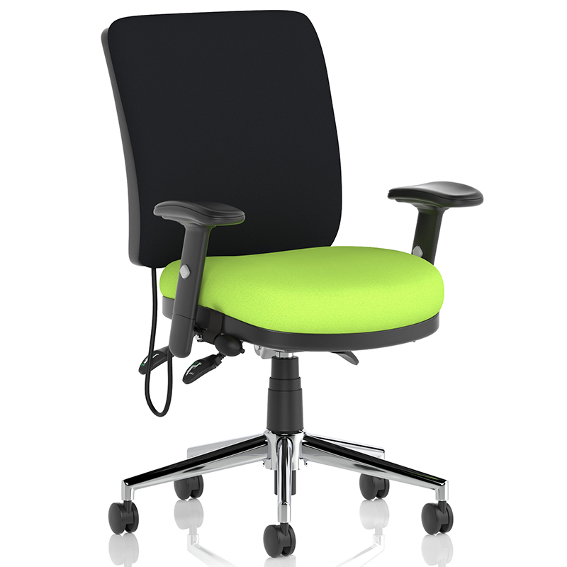Chiro Medium Back Operator Chair Bespoke Colour Seat with Adjustable Arms- 24 Hour Use