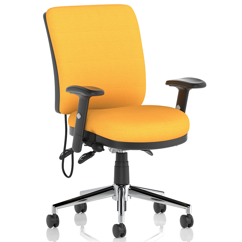 Chiro Medium Back Task Chair Bespoke Colour with Adjustable Arms - 24 Hour Use