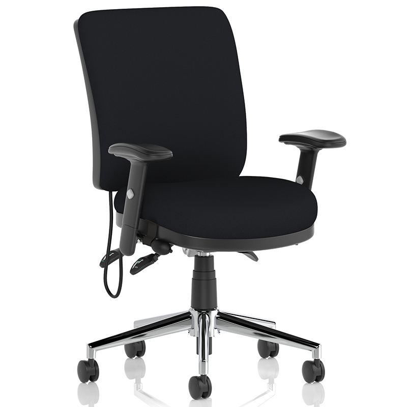 Chiro Medium Back fabric Operators Chair with Adjustable Arms