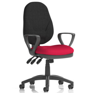Eclipse Plus XL Operator Chair – Black Back, Custom Seat, Loop Arms