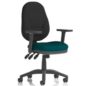 Eclipse Plus XL Operator Chair – Black Back, Custom Seat, Height Adjustable Arms
