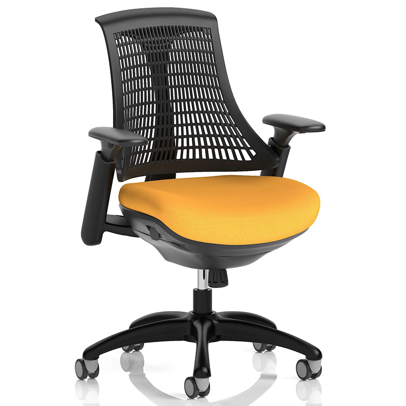 Flex Task Operator Chair – Black Frame, Black Mesh Back, Bespoke Seat