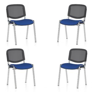 ISO Chrome Frame Mesh Back Bespoke Colour Seat - Pack of 4