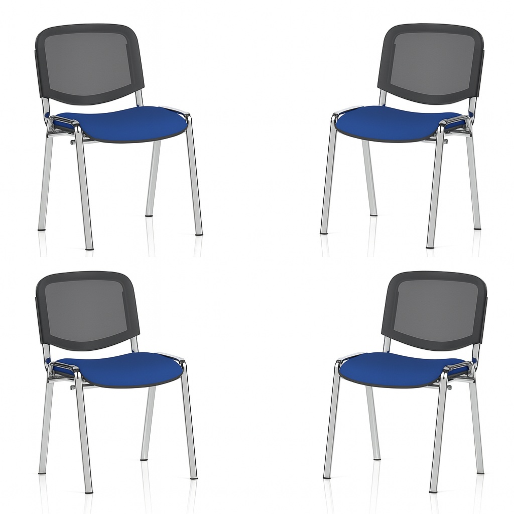 ISO Chrome Frame Mesh Back Bespoke Colour Seat - Pack of 4