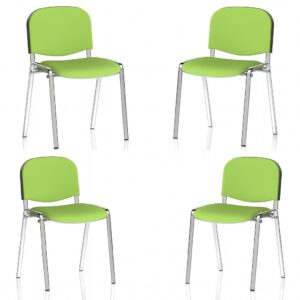 ISO Chrome Frame Visitor Chair with Bespoke Colour Fabric - Pack of 4