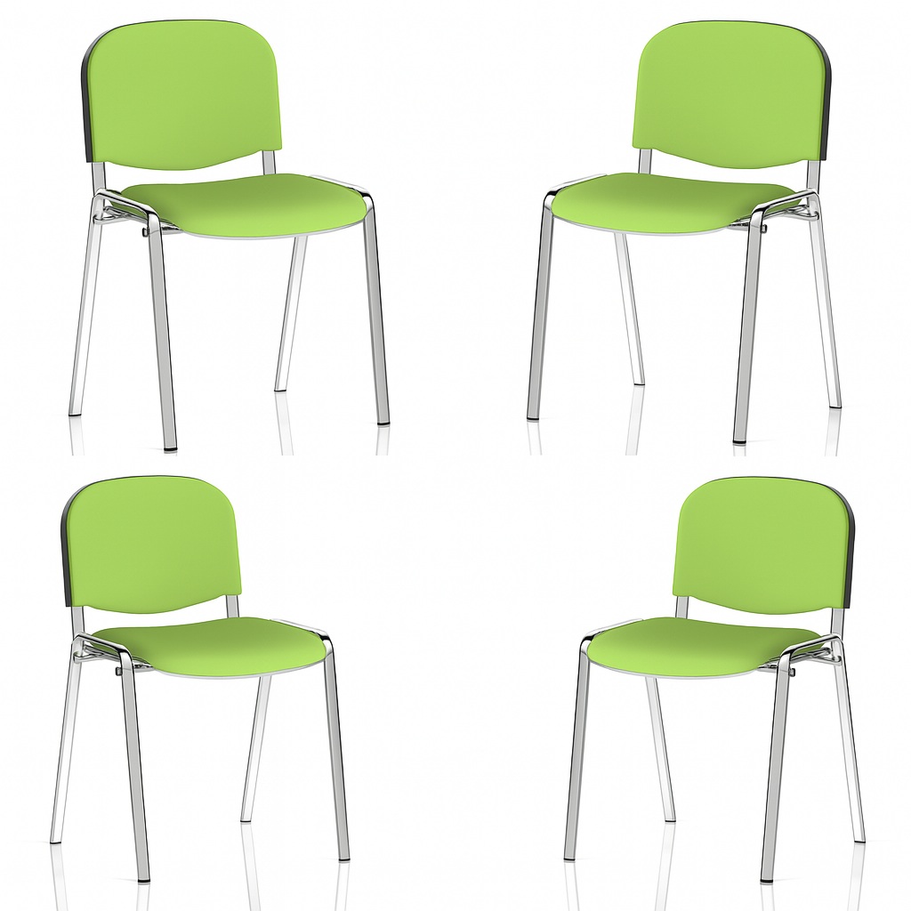 ISO Chrome Frame Visitor Chair with Bespoke Colour Fabric - Pack of 4