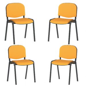 ISO Black Frame Visitor Chair with Bespoke Colour Fabric - Pack of 4