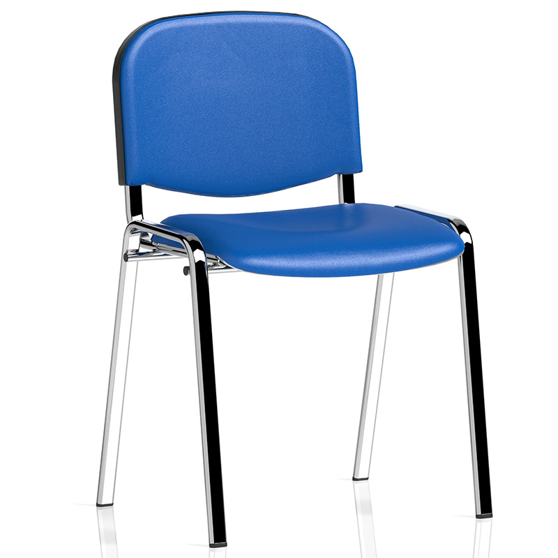 ISO Vinyl Stacking Visitor Chair – Chrome Frame Conference Seating
