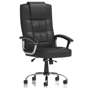 Moore Deluxe Executive Chair Black Leather with Arms
