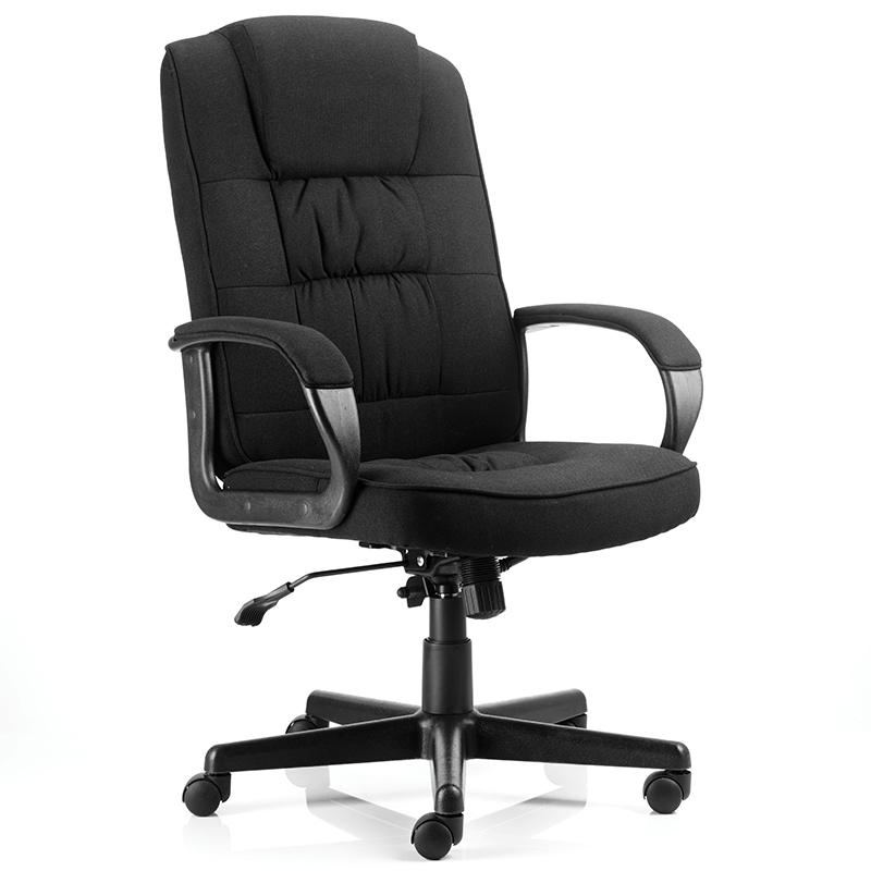 Moore Managers Chair Black Fabric With Arms