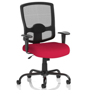 Portland Heavy Duty Black Mesh Back Office Chair With Bespoke Colour Seat