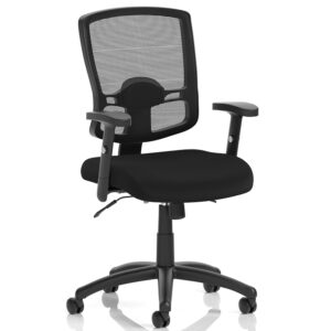 Portland II Black Mesh Operator Chair with Adjustable Arms