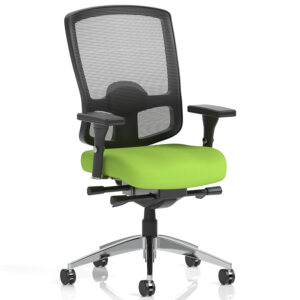 Regent High Mesh Back Ergonomic Task Chair with Arms and Bespoke Fabric Seat
