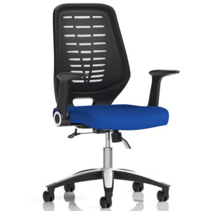 Relay Mesh Operator Chair – Black Back with Folding Arms & Custom Seat