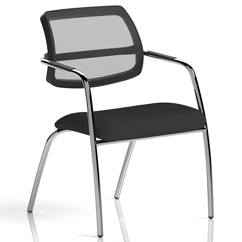 Swift Mesh Back Chrome Visitor Chair With Straight Legs