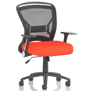 Zeus Medium Mesh Back Operator Chair with Folding Arms - Bespoke Seat