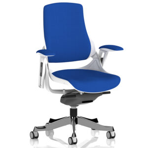 Zure High Back White Shell Fabric Executive Office Chair with Arms - Fully Bespoke Colour