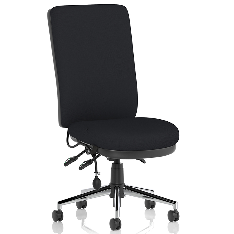 Chiro High Back Fabric Operators Chair no Arms - 24 Hour Use