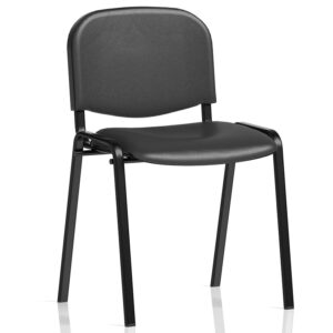 ISO Vinyl Stacking Visitor Chair - Black Frame Conference Seating