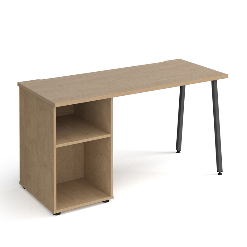 Sparta Kendal Oak Home Office Desk with Open Pedestal -1400mm Wide
