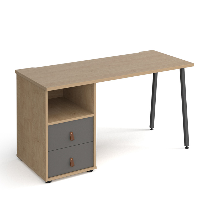 Sparta Kendal Oak Home Office Desk with Drawers - 1400mm Wide