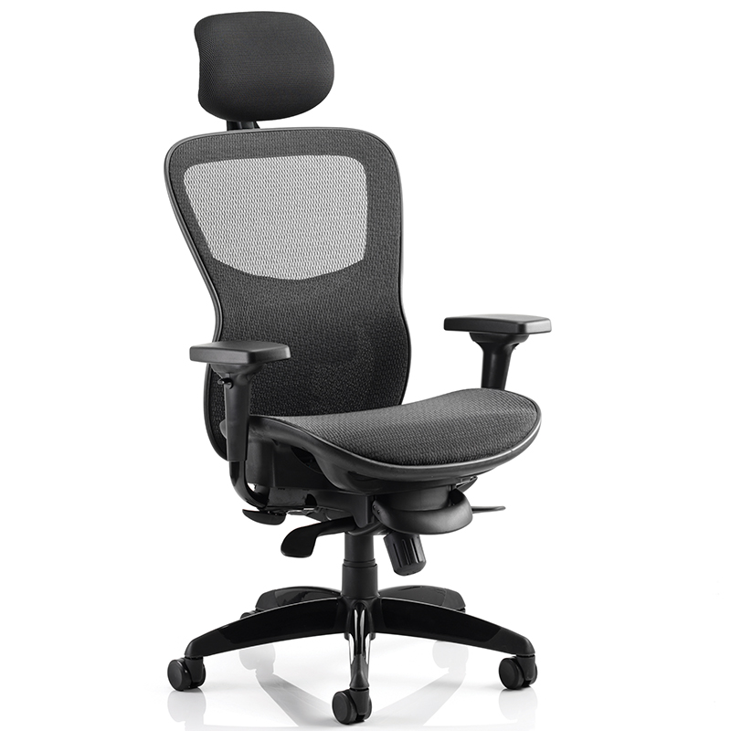 Stealth Shadow Office Chair with High Mesh Back and Seat with Adjustable Arms